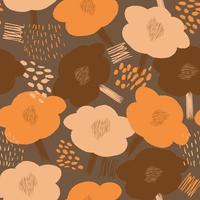 seamless doodle blossom pattern  background, summer greeting card or fabric vector