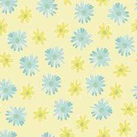 seamless twotone daisy blossom pattern background, greeting card or fabric vector
