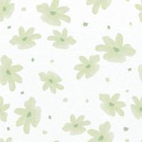 seamless cute green blossom pattern on white paper background, greeting card or fabric vector