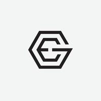 G hexagon logogram design concept vector