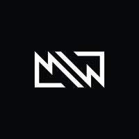 letra mw logograma diseño concepto vector