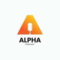 Letter A Podcast Logogram design concept vector