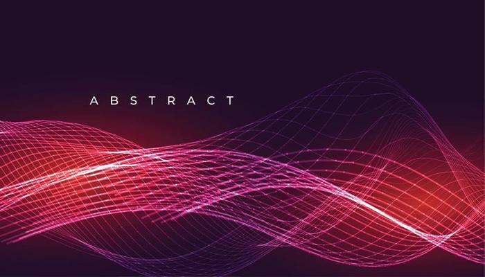 abstract glowing wave lines red background