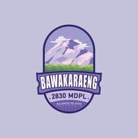 Mountain Logo. The mountain originating from Indonesia is named Mount Bawakaraeng. with a height of 2,830 meters vector