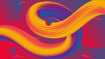 abstract multicolor swirl line  futuristic art background, dynamic wave blend cover vector