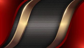 Abstract gradient red and black background with golden shape vector graphic and web design
