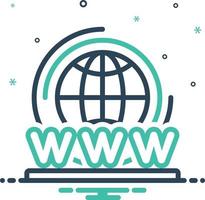 Mix icon for world wide web vector