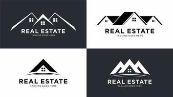 design logo real estate company name template vector