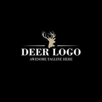 vintage deer hunter logo design. vector illustration