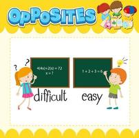 Opposite words for difficult and easy vector