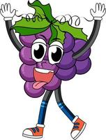 Grapes with arms and legs vector