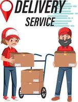 Delivery man with package vector