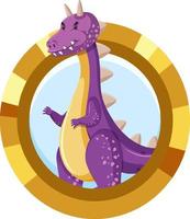 Cute purple dragon cartoon character vector