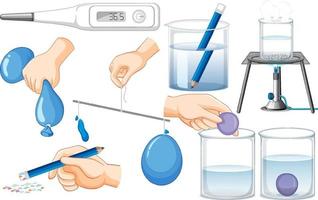 Science experiment objects with balloons vector