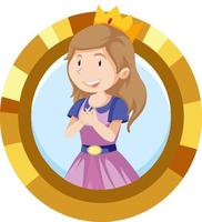 Cute princess cartoon character vector