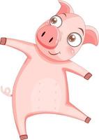 Cut pig cartoon character on white background vector