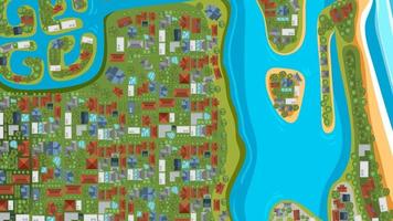 Aerial view of the houses near the beach Gold Coast Australia vector