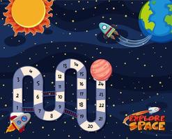 Game template with space theme background vector