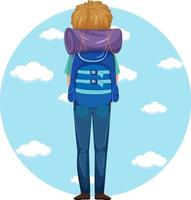 Back of backpacker simple character vector