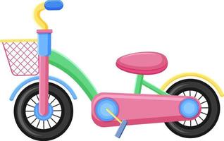 Lindo juguete de bicicleta para niños sobre fondo blanco. vector
