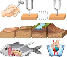 Set of equipment needed for science experiment vector