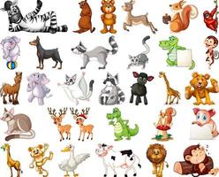 Set of animal cartoon character vector