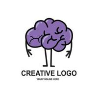 humano inteligencia cerebro logo vector diseño