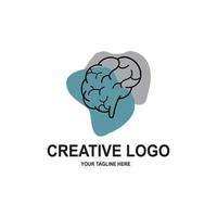 humano inteligencia cerebro logo vector diseño