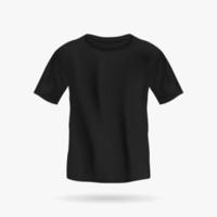 Black tshirt unisex mockup. Trendy lightweight clothing with pleats for sports and everyday life. Fashion design for men and vector women