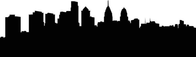 Philadelphia City Skyline in Silhouette vector