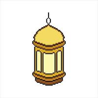 Lantern  pixel art isolated on white Background. Vector illustration.