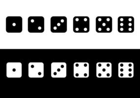 Set face cube six dot of game dice flat icon vector. vector