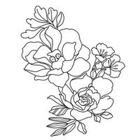 Line Detail Flowers vector