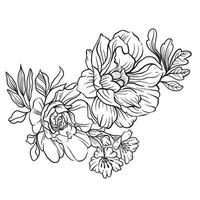 Line Detail Flowers vector