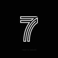 7 7 mínimo línea Arte marca logo concepto vector