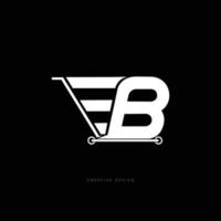 B letter branding using cart vector