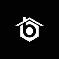 B home real estate elegant logo design vector