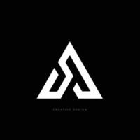 TA negative space triangle letter shape logo vector