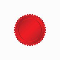 Round red badge isolated on a white background, seal stamp red luxury elegant banner con, Vector illustration certificate red foil seal or medal isolated.