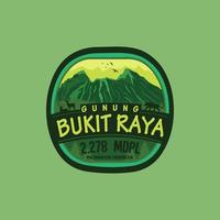 Mountain Logo. The mountain originating from Indonesia is named Mount Bukit Raya. with a height of 2,278 meters vector