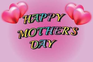 Very colorful congratulations on Mother's Day. editable text vector