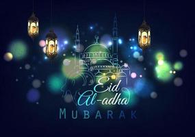 eid al adha tarjetas de felicitación vector