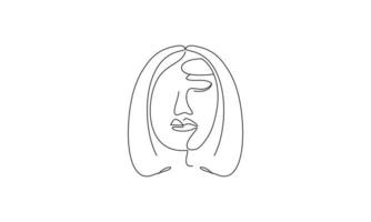 Woman face with beautiful abstract lines logo vector