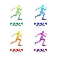 human running logo design template vector