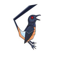 Murai batu illustration vector graphics. Bird robot model design. suitable for bird logo design.