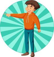 Active boy simple cartoon character vector