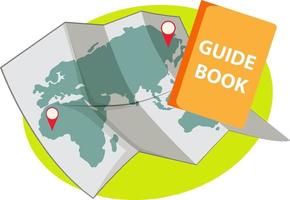 World map with guid book on white background vector