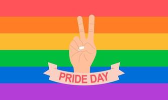 Pride day flag ribbon background vector