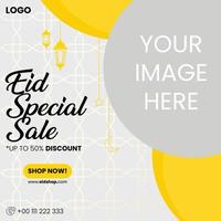 eid especial rebaja póster diseño vector