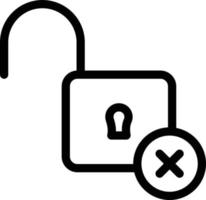 unlock cancel vector illustration on a background.Premium quality symbols.vector icons for concept and graphic design.